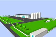 Tomatis Associati - Nuovo stabilimento essiccazione e stoccaggio cereali, servizi accessori ed uffici amministrativi in Caraglio (Cuneo) - render 03