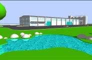 Tomatis Associati - Nuovo stabilimento essiccazione e stoccaggio cereali, servizi accessori ed uffici amministrativi in Caraglio (Cuneo) - render 01