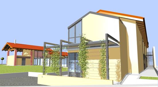 Tomatis Associati - Nuova sede centro diurno socio terapeutico riabilitativo per disabili in Cervasca (Cuneo) - render vista